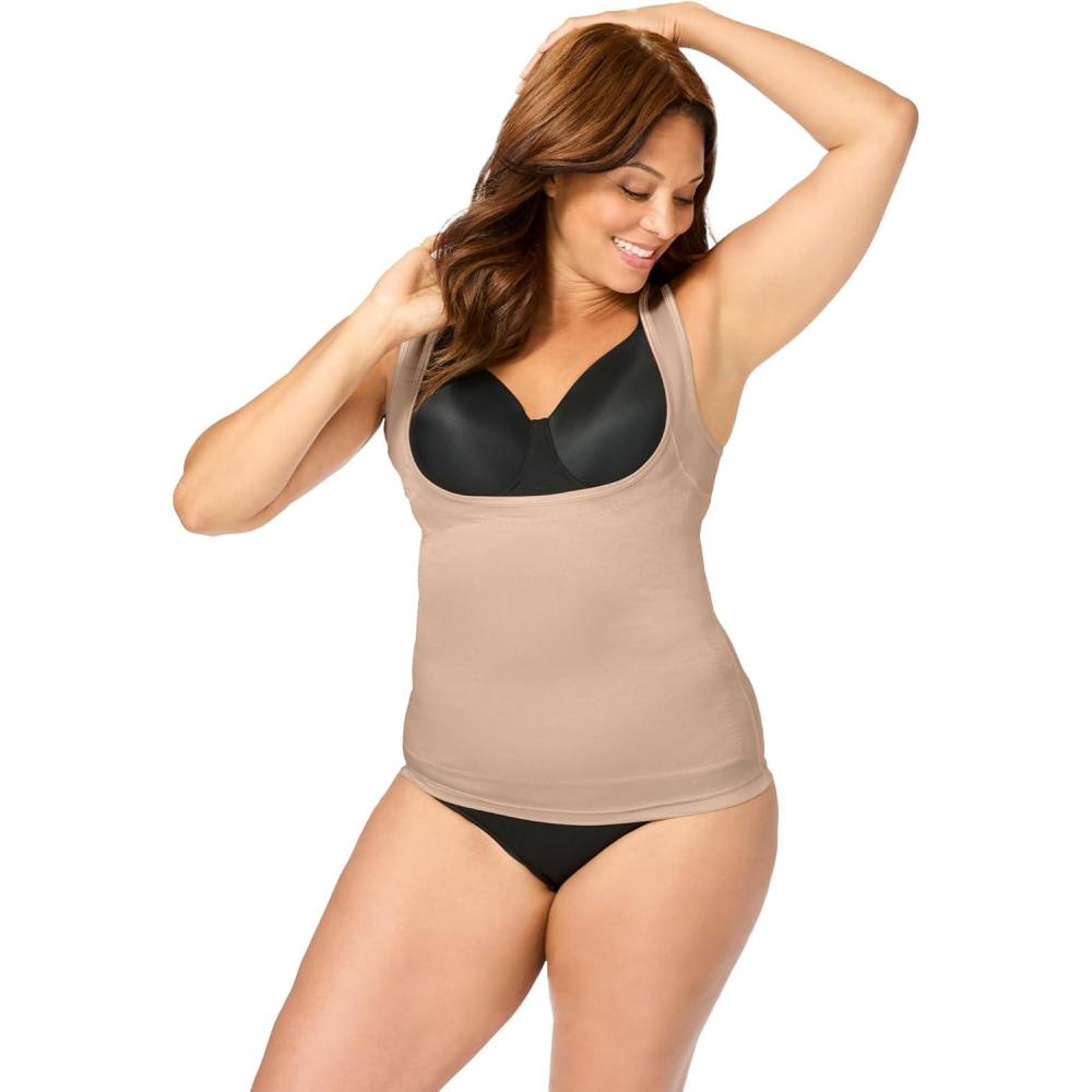imageSecret Solutions Womens Plus Size Power Shaper Firm Control WearYourOwnBra Shaper TankNude