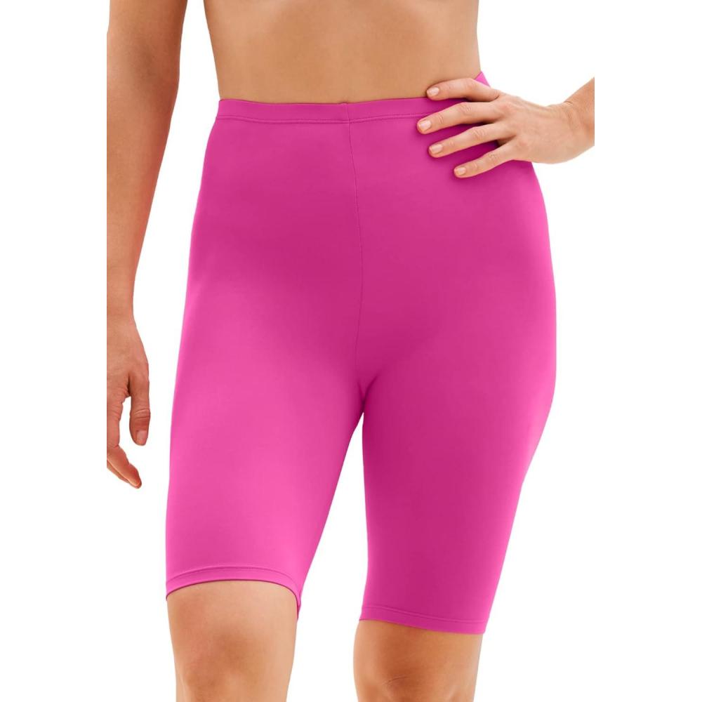 imageSwim 365 Womens Plus Size HighWaist Swim Bike ShortFluorescent Pink