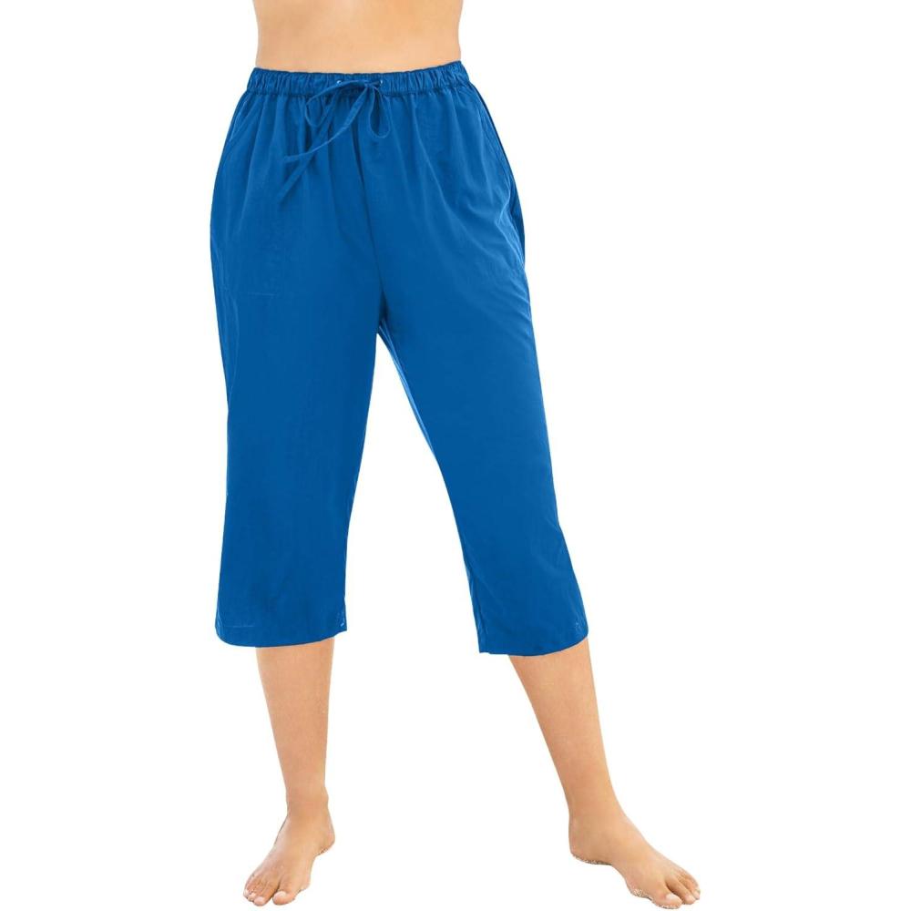 imageSwimsuits For All Swim 365 Womens Plus Size Taslon Cover Up Capri PantDream Blue