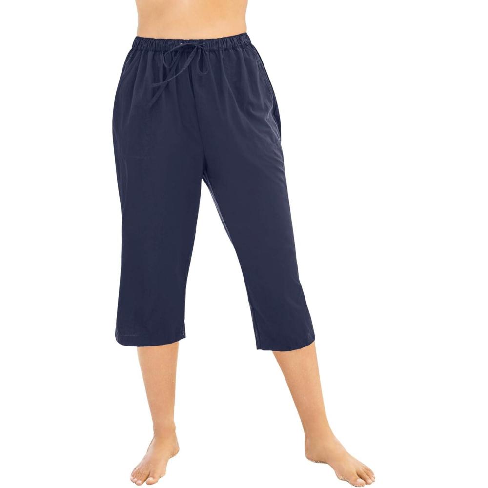 imageSwimsuits For All Swim 365 Womens Plus Size Taslon Cover Up Capri PantNavy