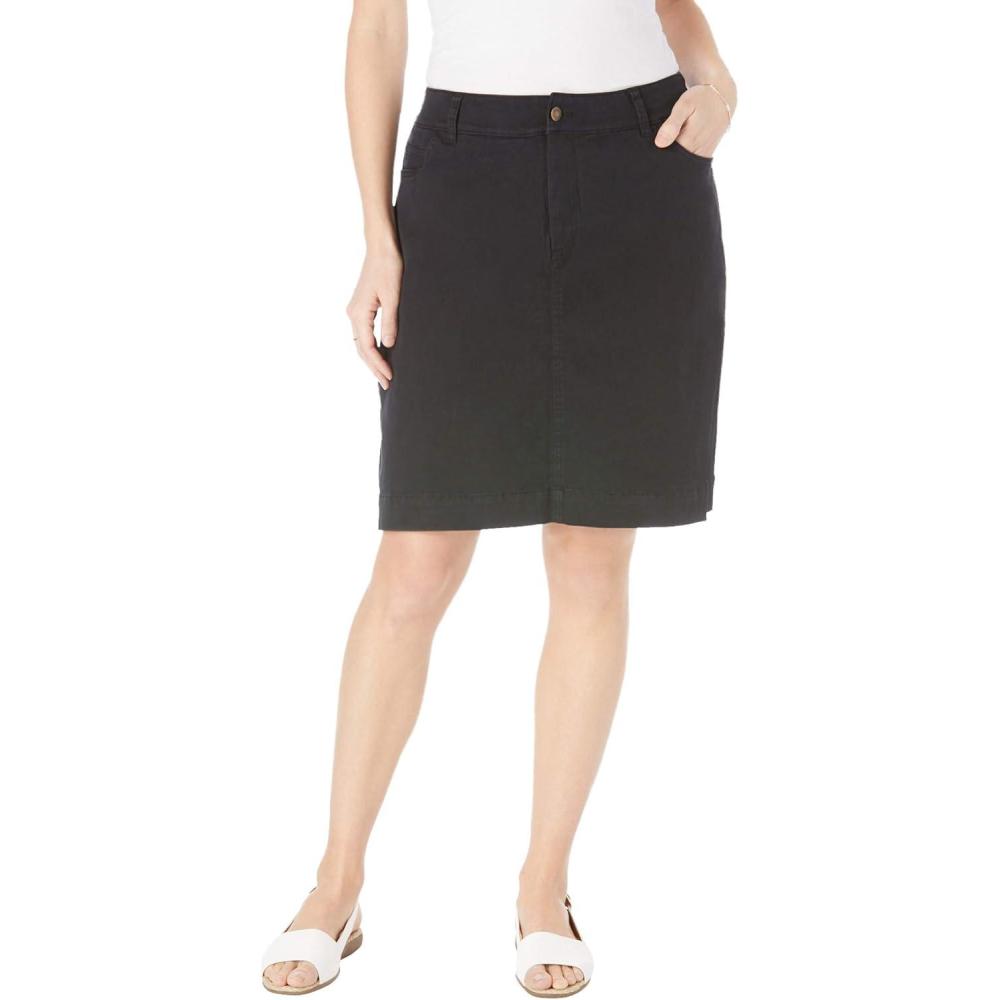 imageWoman Within Plus Size Adjustable Waist Chino SkortBlack