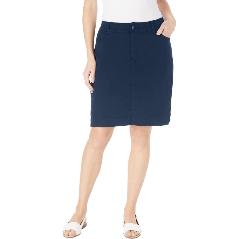 imageWoman Within Plus Size Adjustable Waist Chino SkortNavy