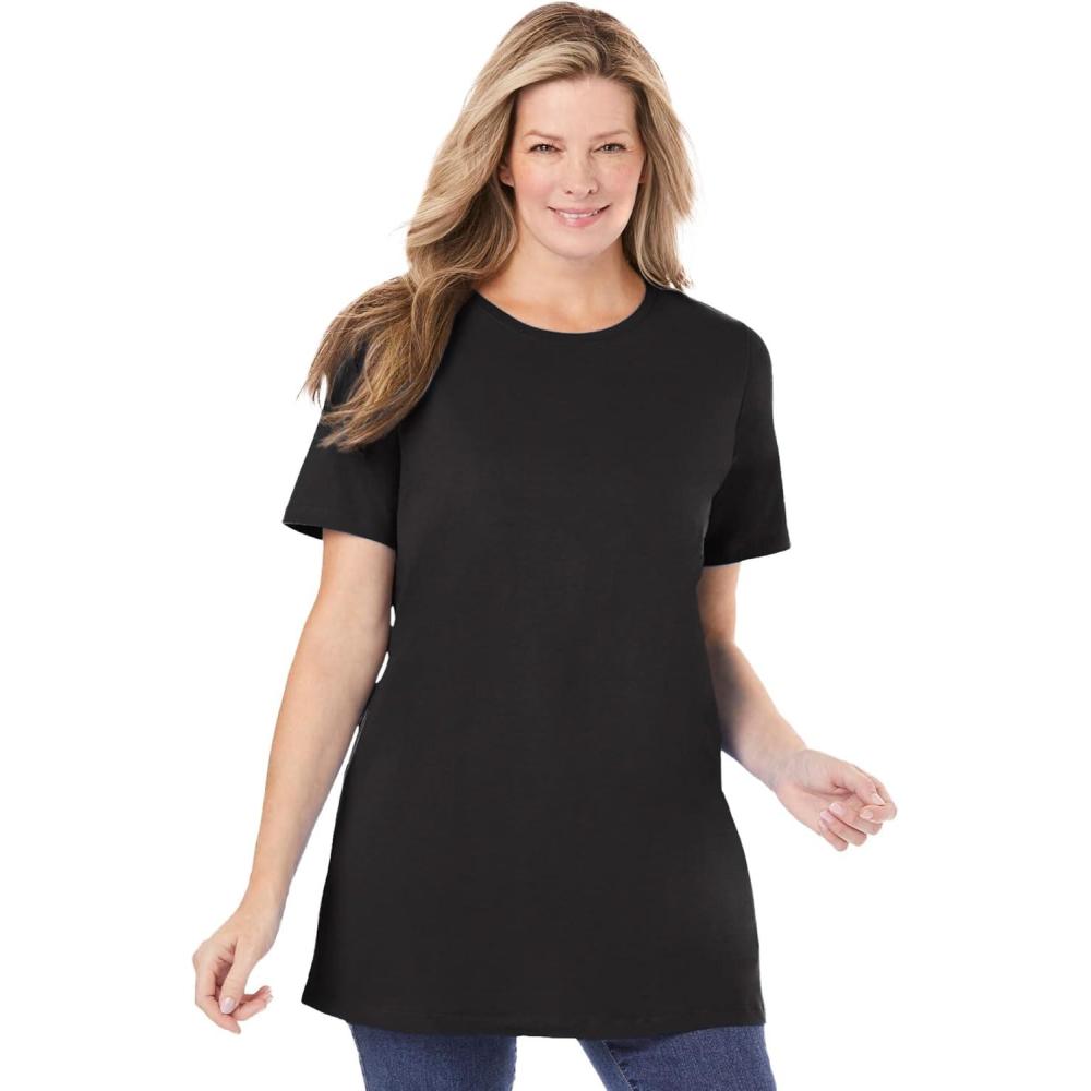 imageWoman Within Plus Size Perfect Crewneck TunicBlack