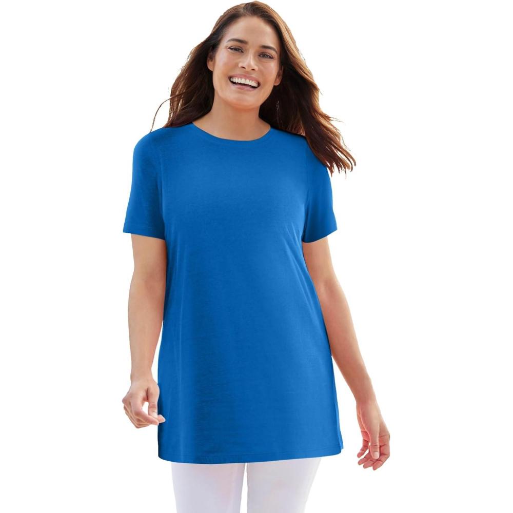 imageWoman Within Plus Size Perfect Crewneck TunicBright Cobalt