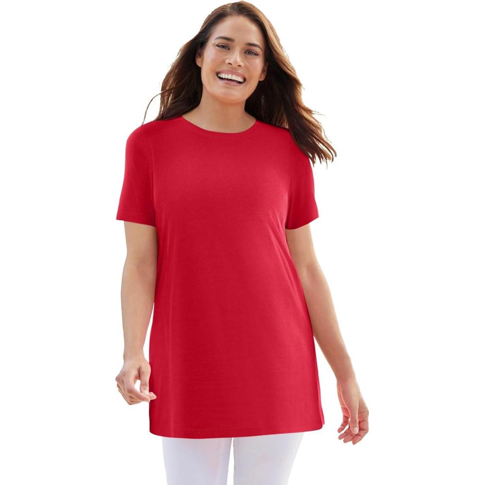 imageWoman Within Plus Size Perfect Crewneck TunicClassic Red