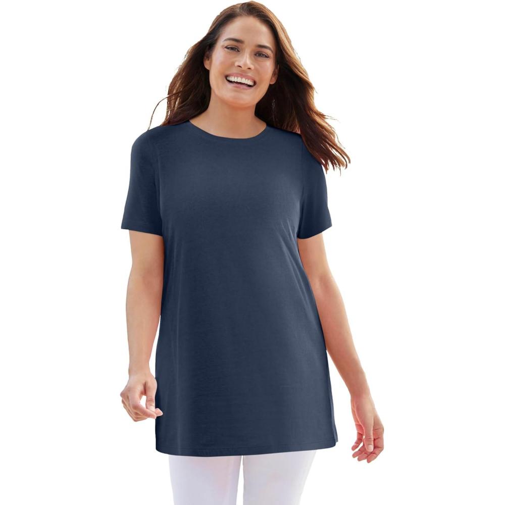 imageWoman Within Plus Size Perfect Crewneck TunicNavy