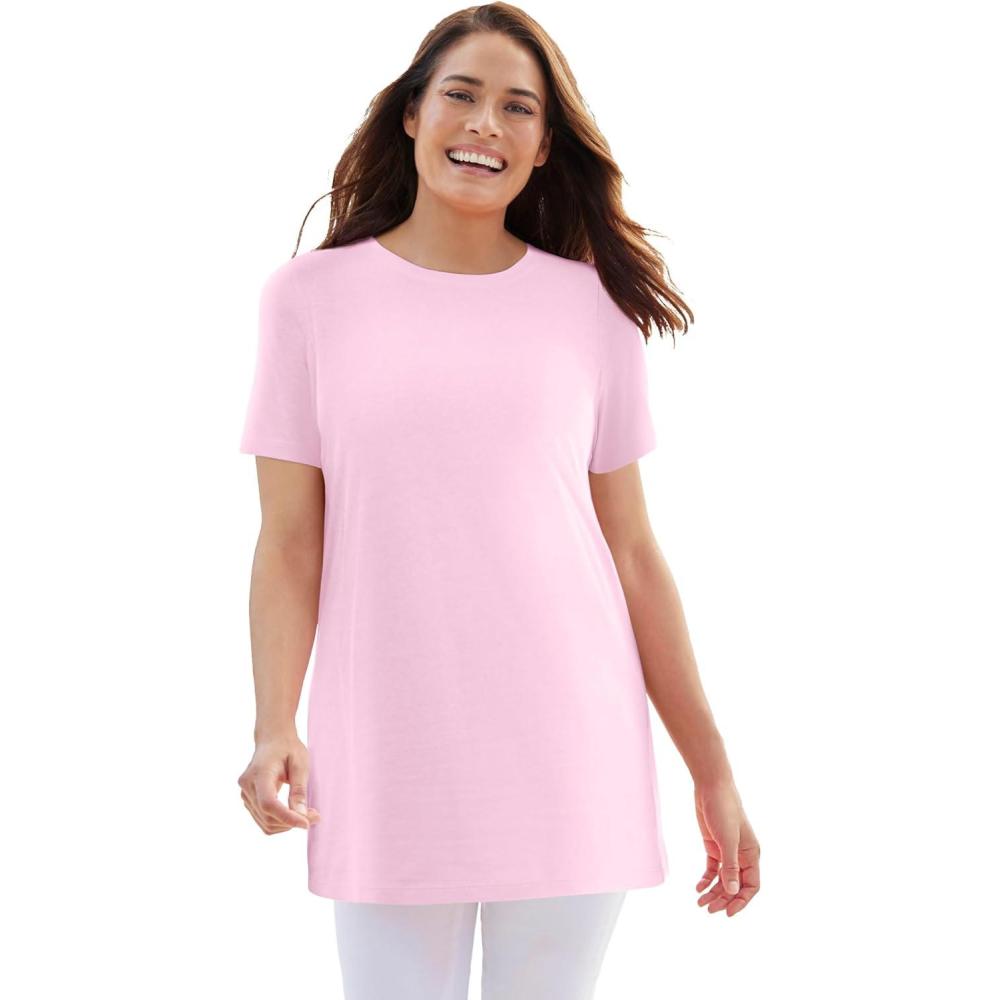 imageWoman Within Plus Size Perfect Crewneck TunicPink