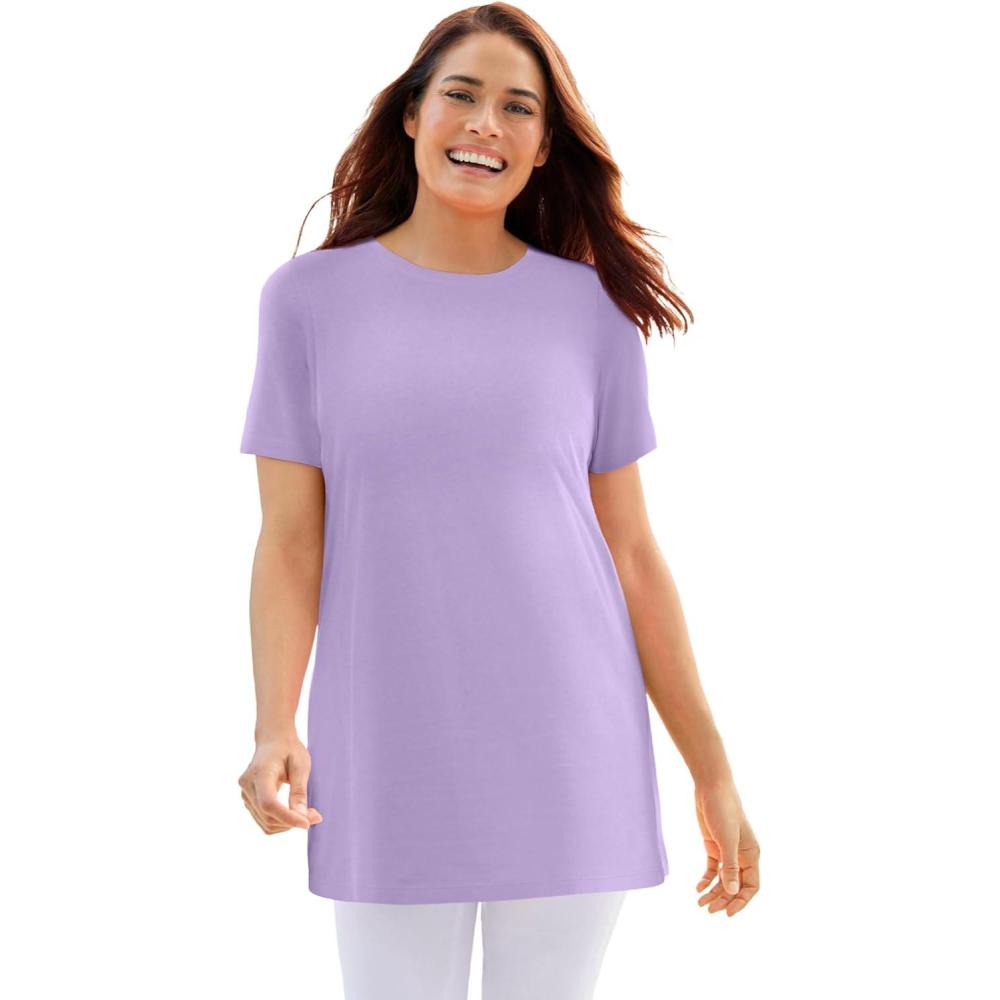 imageWoman Within Plus Size Perfect Crewneck TunicSoft Iris