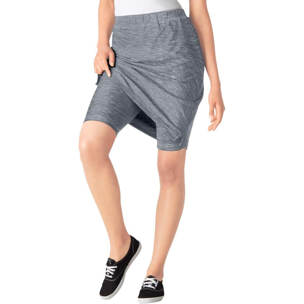 imageWoman Within Plus Size Stretch Cotton SkortMedium Heather Grey
