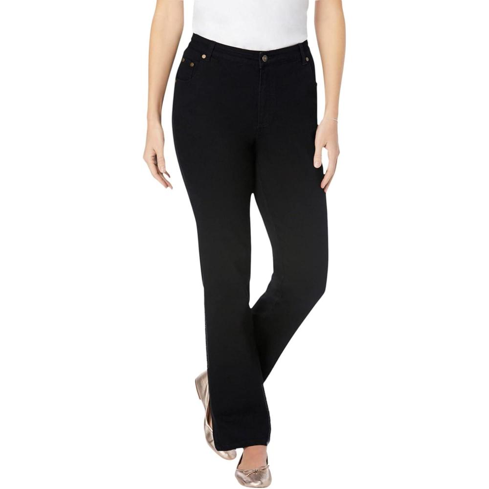 imageWoman Within Plus Size Tall Stretch Denim FivePocket Bootcut Jeans  12 T Black Denim