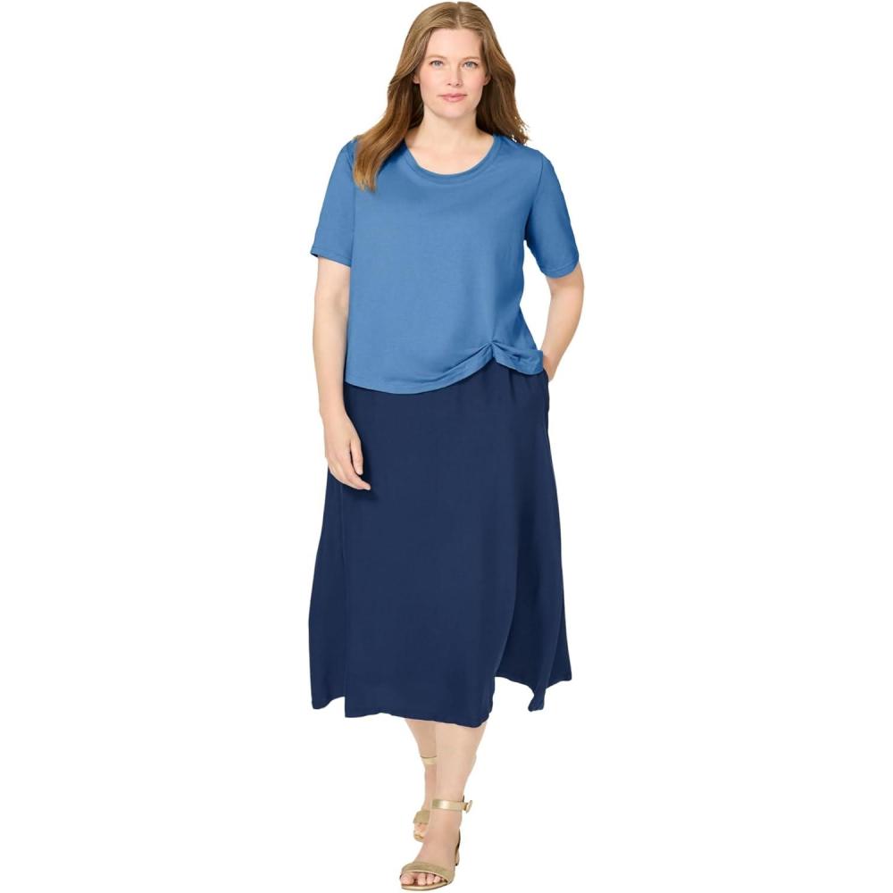 imageWoman Within Plus Size TwoFer Tee DressBlue Coast Navy