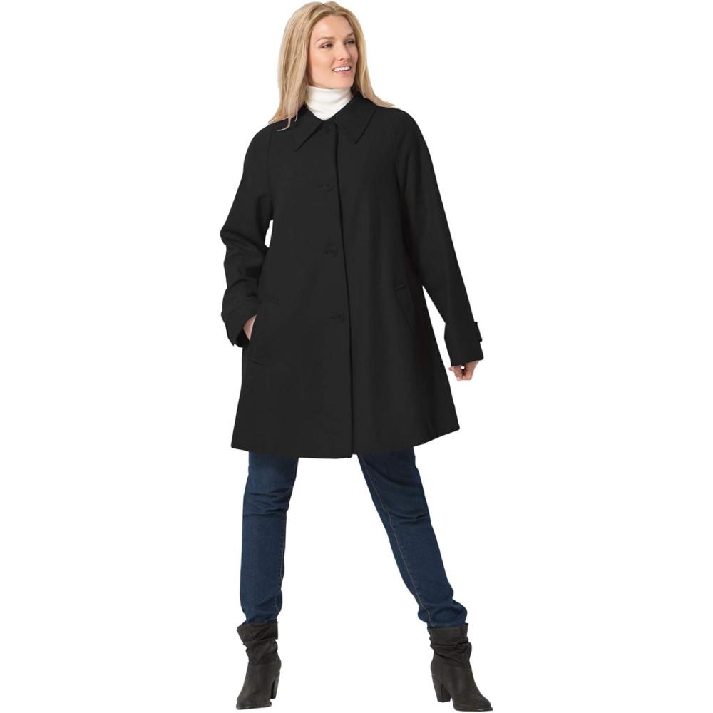 imageWoman Within Plus Size WoolBlend Classic ALine CoatBlack
