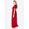 Amoureuse Plus Size Long Lace Top Stretch Knit Gown(Classic Red)