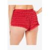 Amoureuse Plus Size Nylon Mesh Rumba Boy Short(Classic Red)