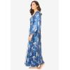 Amoureuse Plus Size The Luxe Satin Long Peignoir Set(Blue Dream Crane)