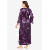 Amoureuse Plus Size The Luxe Satin Long Peignoir Set(Dark Grape Zebra)