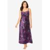 Amoureuse Plus Size The Luxe Satin Long Peignoir Set(Dark Grape Zebra)