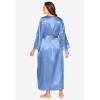 Amoureuse Plus Size The Luxe Satin Long Peignoir Set(French Blue)