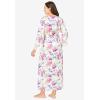 Amoureuse Plus Size The Luxe Satin Long Peignoir Set(Ivory Floral)