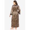 Amoureuse Plus Size The Luxe Satin Long Peignoir Set(Leopard)