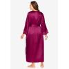 Amoureuse Plus Size The Luxe Satin Long Peignoir Set(Pomegranate)