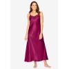 Amoureuse Plus Size The Luxe Satin Long Peignoir Set(Pomegranate)