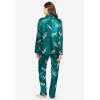 Amoureuse Plus Size The Luxe Satin Pajama Set(Deep Emerald Leopard)