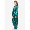 Amoureuse Plus Size The Luxe Satin Pajama Set(Deep Emerald Leopard)