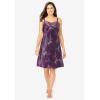 Amoureuse Plus Size The Luxe Satin Short Peignoir Set(Dark Grape Zebra)