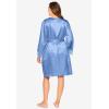 Amoureuse Plus Size The Luxe Satin Short Peignoir Set(French Blue)