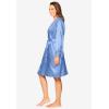 Amoureuse Plus Size The Luxe Satin Short Peignoir Set(French Blue)