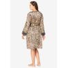 Amoureuse Plus Size The Luxe Satin Short Peignoir Set(Leopard)