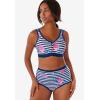 Comfort Choice Plus Size Full Coverage Stretch Cotton Brief 5-Pack(Floral Stripe Pack)