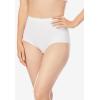 Comfort Choice Plus Size Full Coverage Stretch Cotton Brief 5-Pack(White Pack)