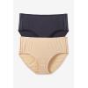 Comfort Choice Plus Size Microfiber Adaptive Panty 2-Pack(Black Nude Pack)