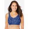 Comfort Choice Women’s Plus Size 3-Pack Cotton Wireless Bra(Evening Blue Pack)