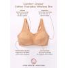 Comfort Choice Women’s Plus Size 3-Pack Cotton Wireless Bra(Shell Pink Assorted)