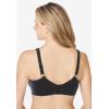 Comfort Choice Women’s Plus Size Cotton Back-Close Wireless Bra(Black)