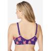 Comfort Choice Women’s Plus Size Cotton Back-Close Wireless Bra(Bright Purple Roses)