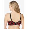 Comfort Choice Women’s Plus Size Cotton Back-Close Wireless Bra(Classic Red Plaid)