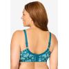 Comfort Choice Women’s Plus Size Cotton Back-Close Wireless Bra(Deep Teal Fairisle Heart)