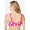 Comfort Choice Women’s Plus Size Cotton Back-Close Wireless Bra(Raspberry Sorbet Roses)