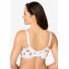 Comfort Choice Women’s Plus Size Cotton Back-Close Wireless Bra(Scattered Cherry)