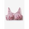 Comfort Choice Women’s Plus Size Cotton Back-Close Wireless Bra(Shell Pink Animal)