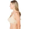 Comfort Choice Women’s Plus Size Cotton Back-Close Wireless Bra(White)