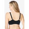 Comfort Choice Women’s Plus Size Cotton Front-Close Wireless Bra(Black)