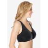 Comfort Choice Women’s Plus Size Cotton Front-Close Wireless Bra(Black)