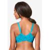 Comfort Choice Women’s Plus Size Cotton Front-Close Wireless Bra(Caribbean Blue Bias Plaid)