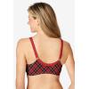 Comfort Choice Women’s Plus Size Cotton Front-Close Wireless Bra(Classic Red Plaid)