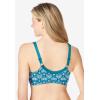 Comfort Choice Women’s Plus Size Cotton Front-Close Wireless Bra(Deep Teal Fair Isle Heart)
